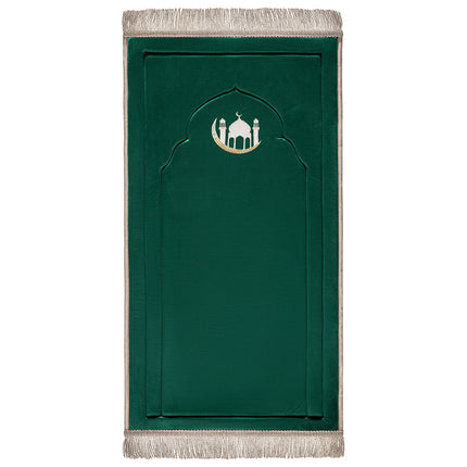 Emerald Green Embroidery Prayer Mat