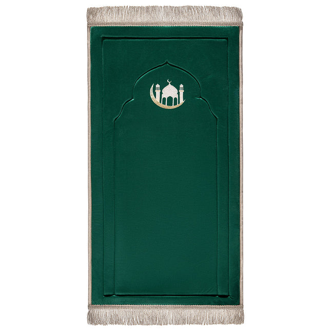 Emerald Green Embroidery Prayer Mat