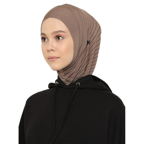 Striped Sports Beret - Ecardin: The Perfect Turkish Amira Hijab