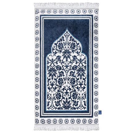 Florish Blue original prayer mat with chenille fabric and foam padding

