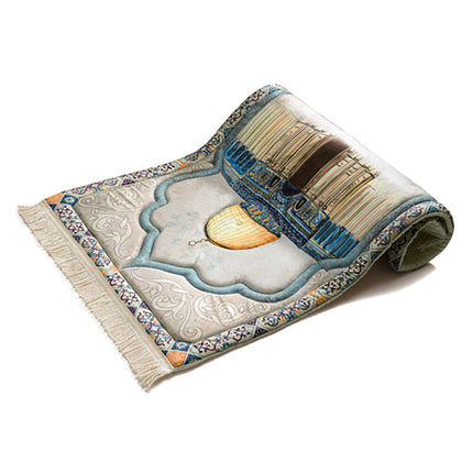 Urban Rugs cushioned prayer rug featuring Dome of the Rock engraved design


