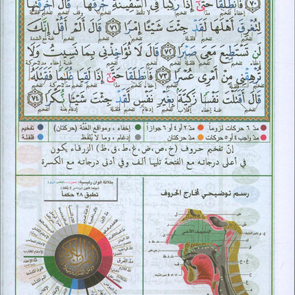 Tajweed and Memorization Quran (Velvet Cover, 5" x 7", with Margin Notes for Easier Understanding & Memorization, Word Meanings) مصحف التجويد والتحفيظ