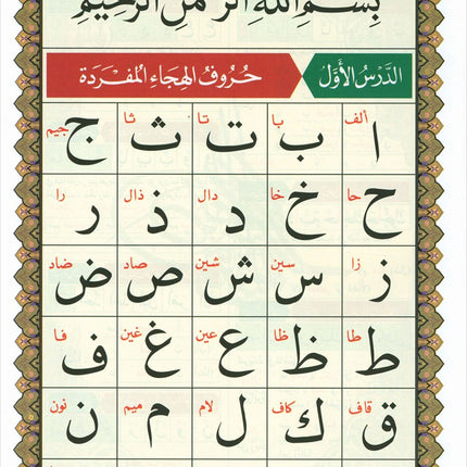 Al-Qaidah An-Noraniah Implementation (Last Tenth of the Holy Qur'an with Suratul-Fatihah for Beginners, South Asian Script, Size: 8" X 6")