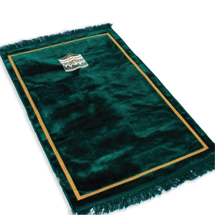 Double Plush Wide Islamic Prayer Rug - Muslim Janamaz Sajada - Prayer Mat Carpet for Men Women - Great Ramadan Gift - Kaba