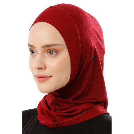 Striped Sports Beret - Ecardin: The Perfect Turkish Amira Hijab