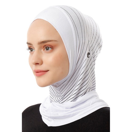 Striped Sports Beret - Ecardin: The Perfect Turkish Amira Hijab