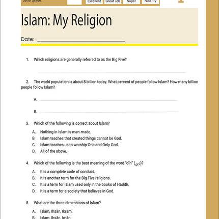 The Message of Islam Workbook: Level 4