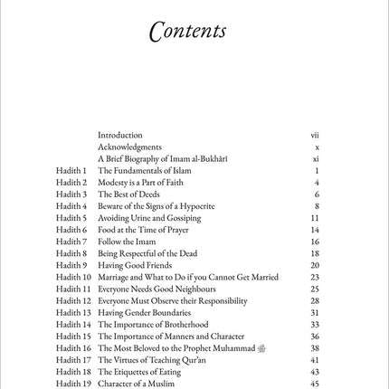 40 Hadith from Sahih al Bukhari