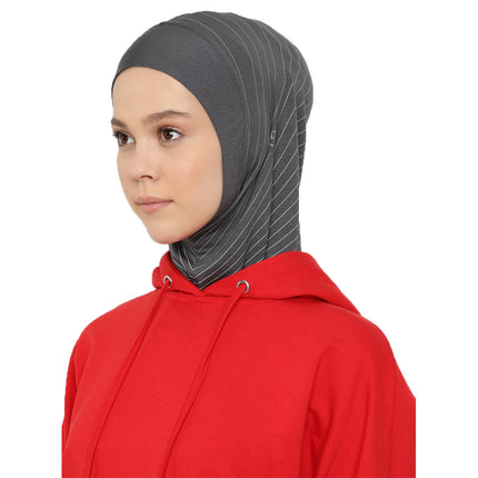 Striped Sports Beret - Ecardin: The Perfect Turkish Amira Hijab