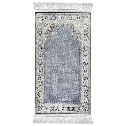Foldable travel prayer mat with elegant vintage design


