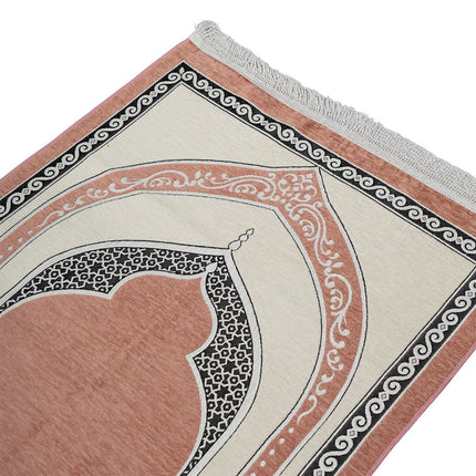 Premium Velvet Prayer Rug – Elegant Islamic Design with Multiple Color Options