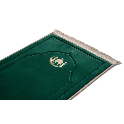 Emerald Green Embroidery Prayer Mat