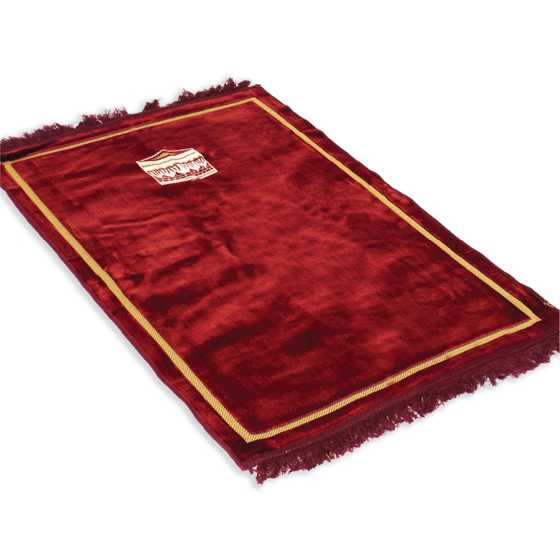 Double Plush Wide Islamic Prayer Rug - Muslim Janamaz Sajada - Prayer Mat Carpet for Men Women - Great Ramadan Gift - Kaba