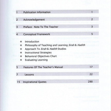 Sirah of Our Prophet Teacher's Manual: Grade 3