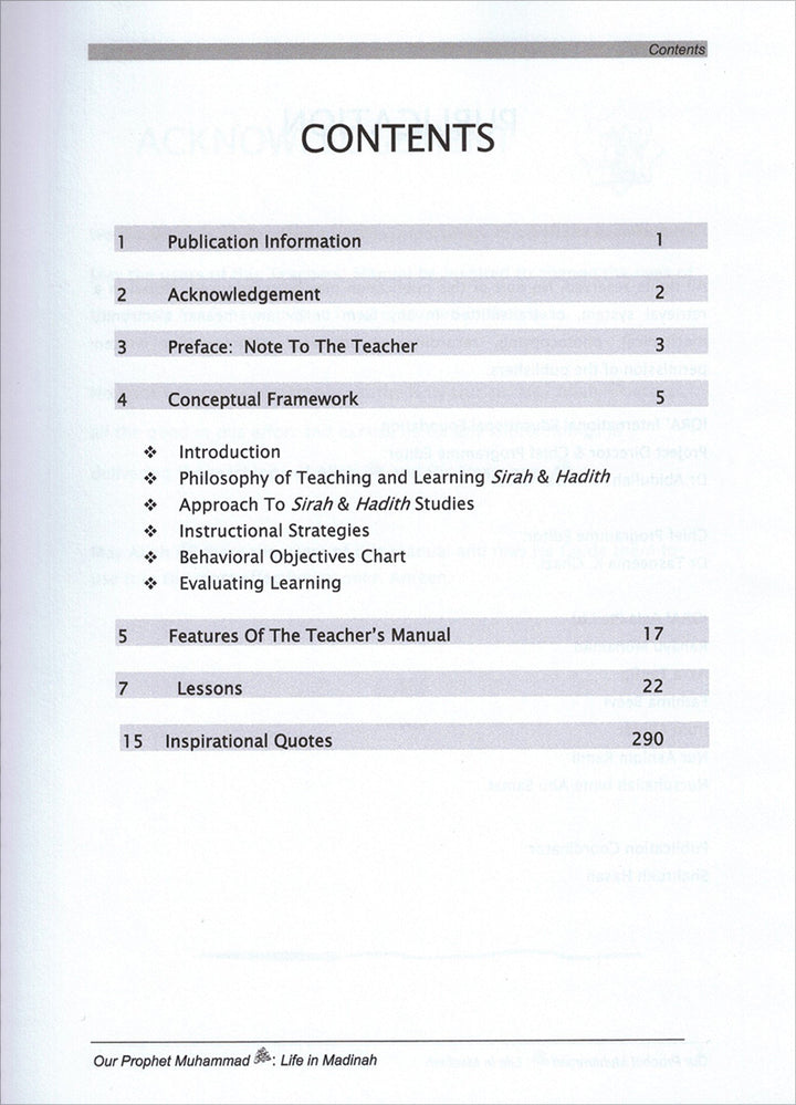 Sirah of Our Prophet Teacher's Manual: Grade 3