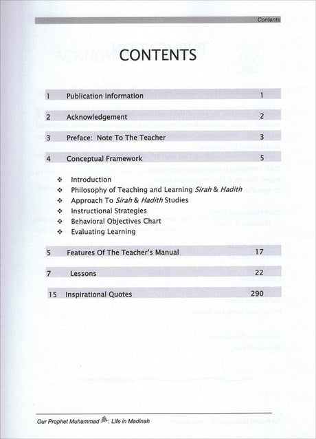 Sirah of Our Prophet Teacher's Manual: Grade 3