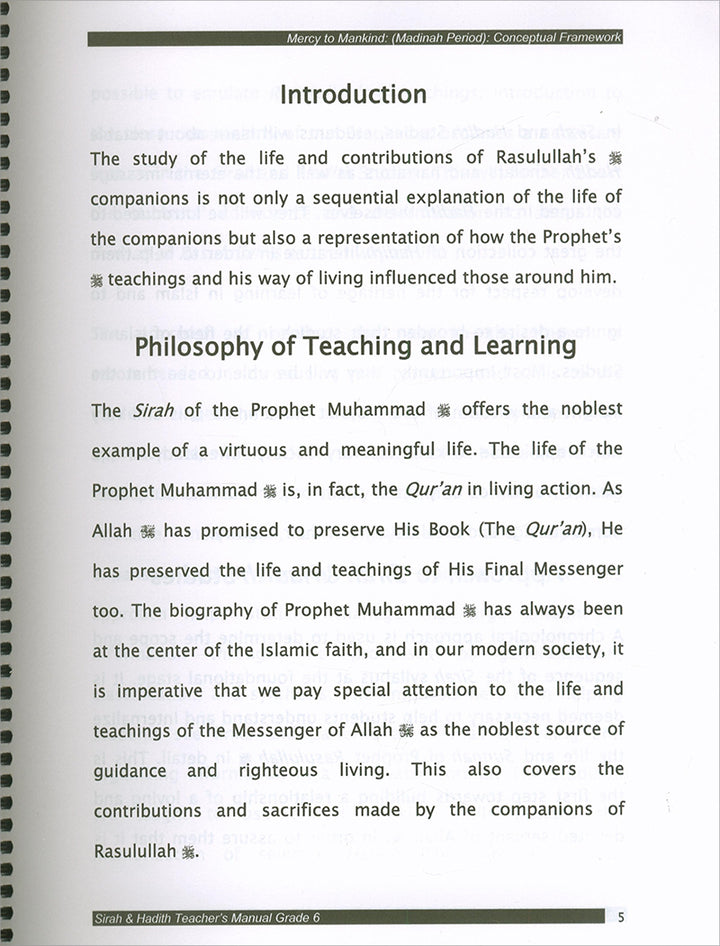 Sirah of Our Prophet Teacher's Manual: Grade 6 (Old Edition)