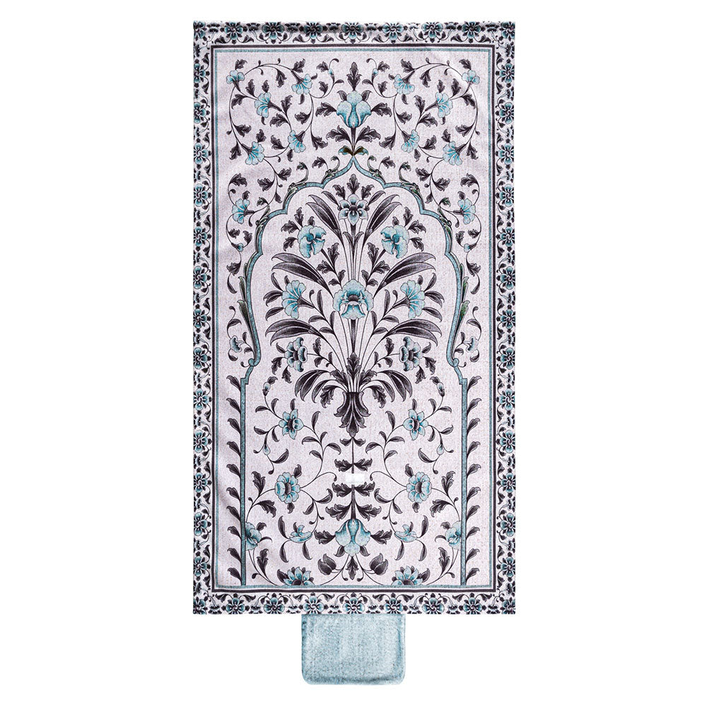 Blue Blooming Damask Portable Sejadah