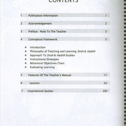 Sirah of Our Prophet Teacher's Manual: Grade 6 (Old Edition)