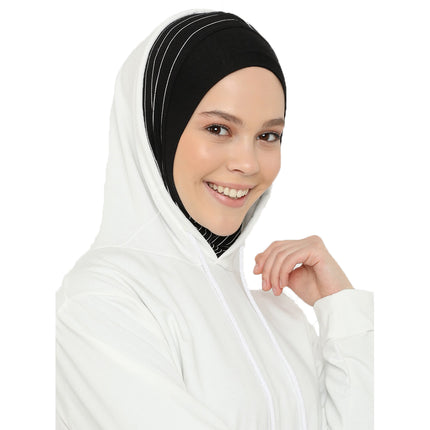 Striped Sports Beret - Ecardin: The Perfect Turkish Amira Hijab