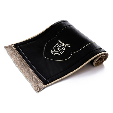 Black Kaaba Embroidery Prayer Mat
