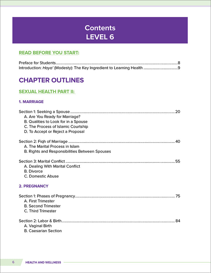 Health and Wellness - from an Islamic Perspective, Level 6