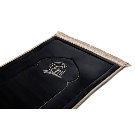 Black Kaaba Embroidery Prayer Mat