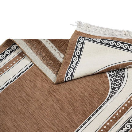 Premium Velvet Prayer Rug – Elegant Islamic Design with Multiple Color Options