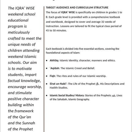 IQRA WISE Teacher's Manual: Grade 4