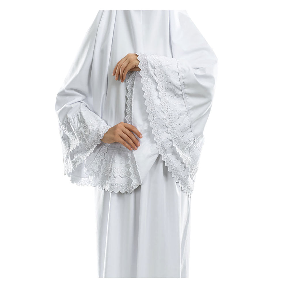 White Dantelle Islamic Prayer Wear