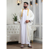 Traditional Arabic Men's Bisht Cloak - Luxury Bisht Abaya for Special Occasions