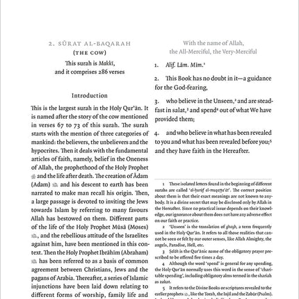 The Noble Qur’an – The Standard Edition (Meaning with Explanatory Notes, Size: 9'' x 7'')