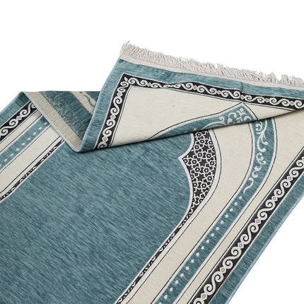 Premium Velvet Prayer Rug – Elegant Islamic Design with Multiple Color Options