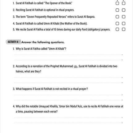 A Student’s First Guide to Juz 'Amma Workbook