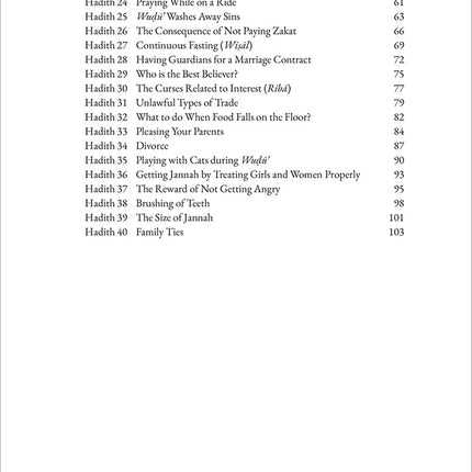 40 Hadith from Jami Al Tirmidhi