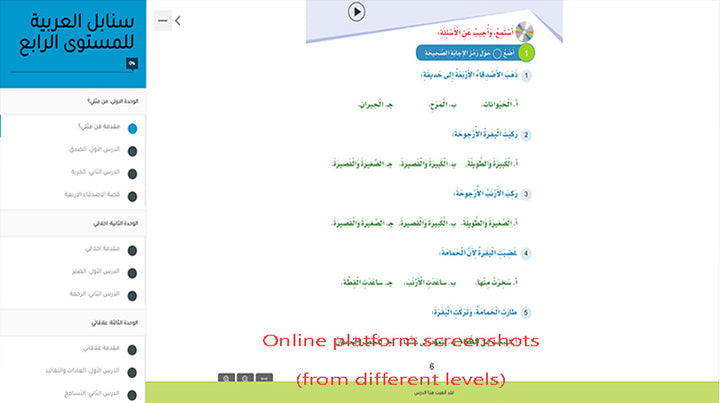 Arabic Sanabel Online Platform Package: Level 1 (Family Package)