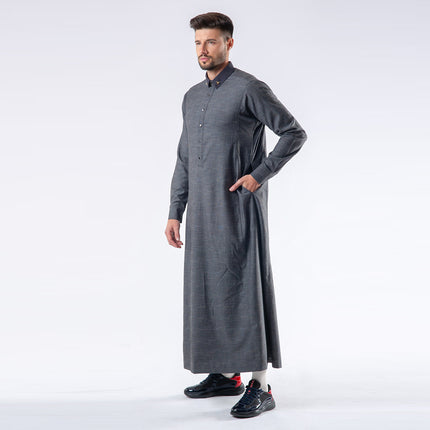 Lawung 2024 Smart Thobe - Premium Suit Fabric - Gray AAR2403