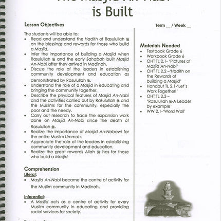 Sirah of Our Prophet Teacher's Manual: Grade 6 (Old Edition)