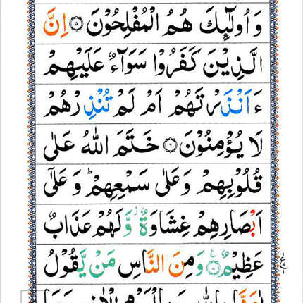 30 Parts of the Quran: Color Coded Tajweed Rules (Large Text, IndoPak Script 9 Lines Per Page with Bag)