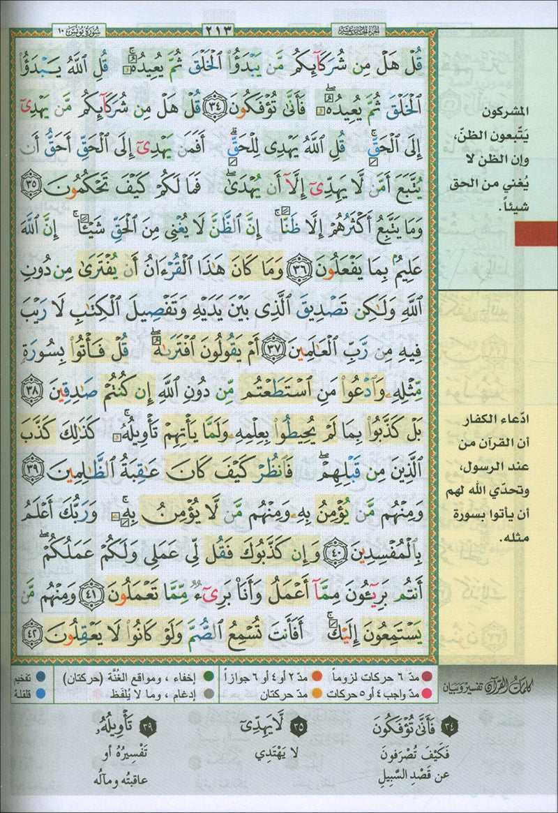 Tajweed and Memorization Quran (Abbreviations to Facilitate understanding & memorizing the Qur'an - Velvet Cover (5"x7")) مصحف التجويد والتحفيظ