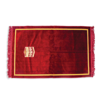 Double Plush Wide Islamic Prayer Rug - Muslim Janamaz Sajada - Prayer Mat Carpet for Men Women - Great Ramadan Gift - Kaba