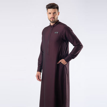 Lawung 2024 Smart Thobe - Premium Suit Fabric - Maroon AAR2428