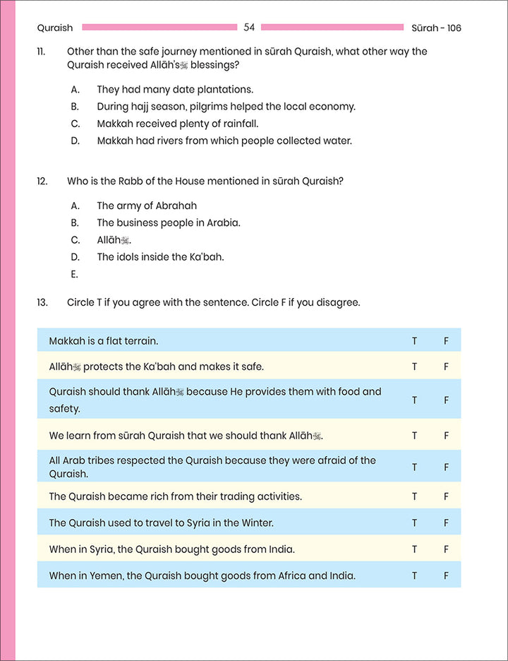 Juz 'Amma for School Students Workbook: Volume 1