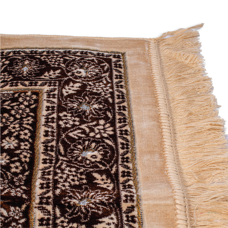 Islamic Prayer Rug Velvet - Muslim Janamaz Sajada - Thick Turkish Prayer Mat Carpet for Men Women -  Great Ramadan Gift - Floral Rose