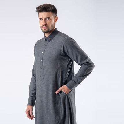 Lawung 2024 Smart Thobe - Premium Suit Fabric - Gray AAR2403