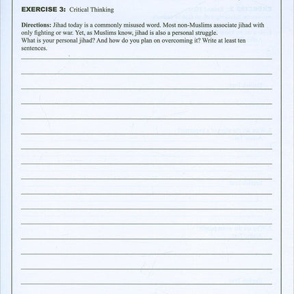 Learning Islam Workbook: Level 1 (7th Grade, Weekend/International Edition
