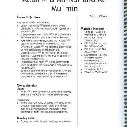 We Are Muslim Teacher's Manual: Grade 6 (Spiral Binding)