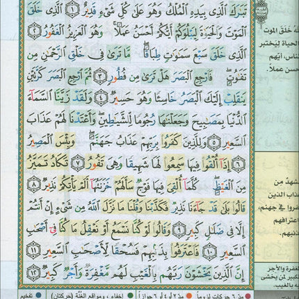 Tajweed and Memorization Quran (Velvet Cover, 5" x 7", with Margin Notes for Easier Understanding & Memorization, Word Meanings) مصحف التجويد والتحفيظ