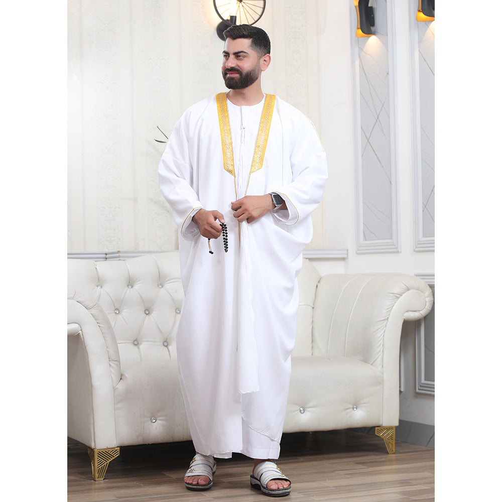 Traditional Arabic Men's Bisht Cloak - Luxury Bisht Abaya for Special Occasions