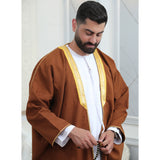 Traditional Arabic Men's Bisht Cloak - Luxury Bisht Abaya for Special Occasions